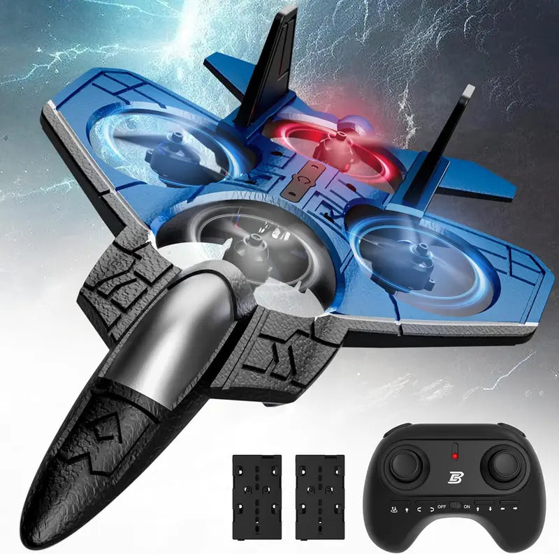 ✨Plane Fighter Jet with LED Light, Auto Hovering, 360° Flip
