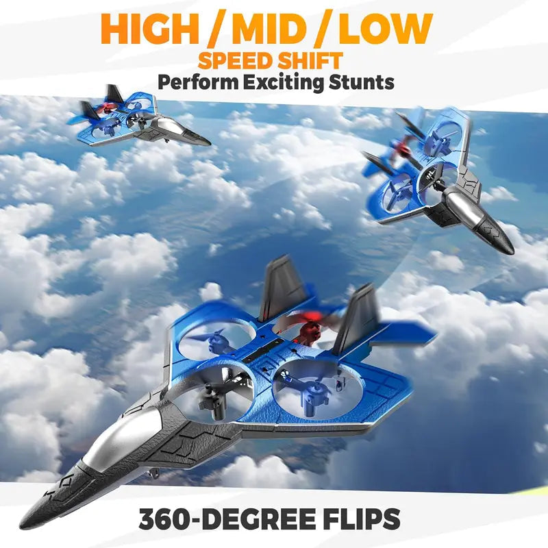 ✨Plane Fighter Jet with LED Light, Auto Hovering, 360° Flip