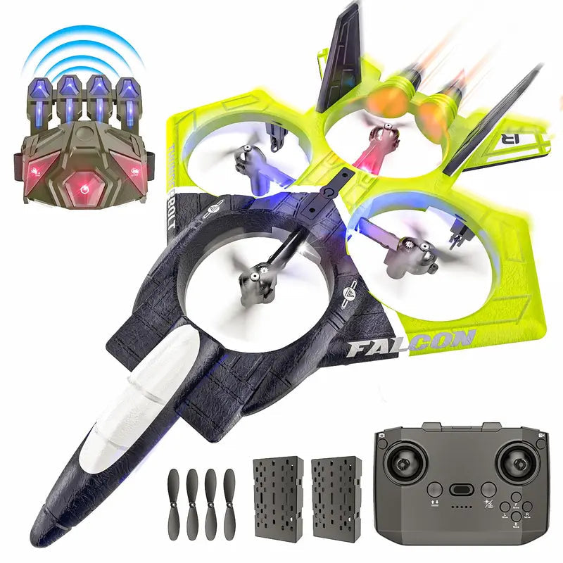 ✨Plane Fighter Jet with LED Light, Auto Hovering, 360° Flip