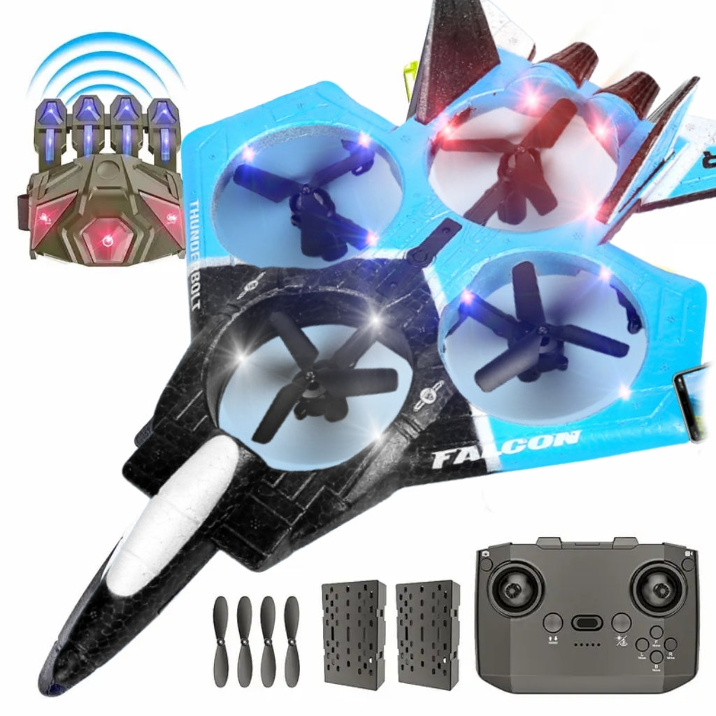✨Plane Fighter Jet with LED Light, Auto Hovering, 360° Flip