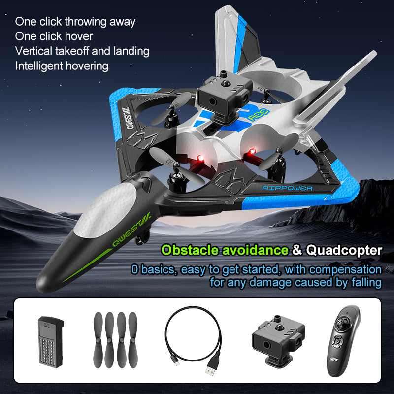 ✨Plane Fighter Jet with LED Light, Auto Hovering, 360° Flip